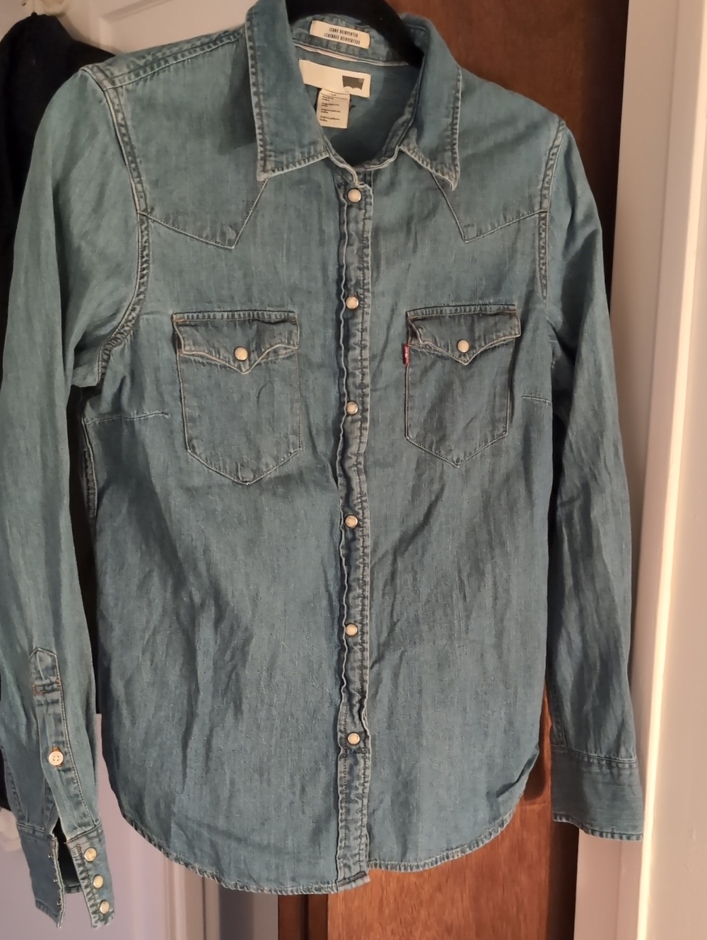 Levi's Medium Blue Denim Western-Style Button Down Shirt